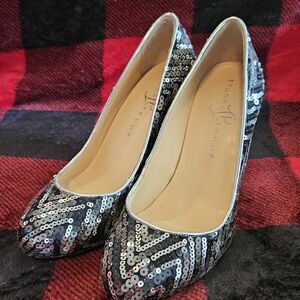 Ivanka Trump Black Sequin Boston Proper Women's Heels